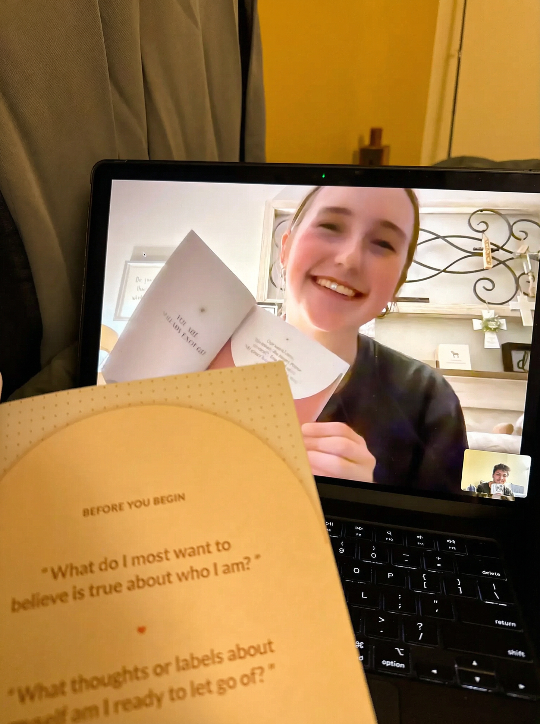 Teens enjoying the TrueAboutYou devotional together on a video call